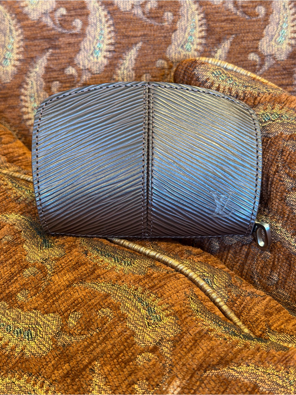 Louis Vuitton Brown Epi Leather Demi Lune Coin Purse - W/ Cert Of Authenticity!